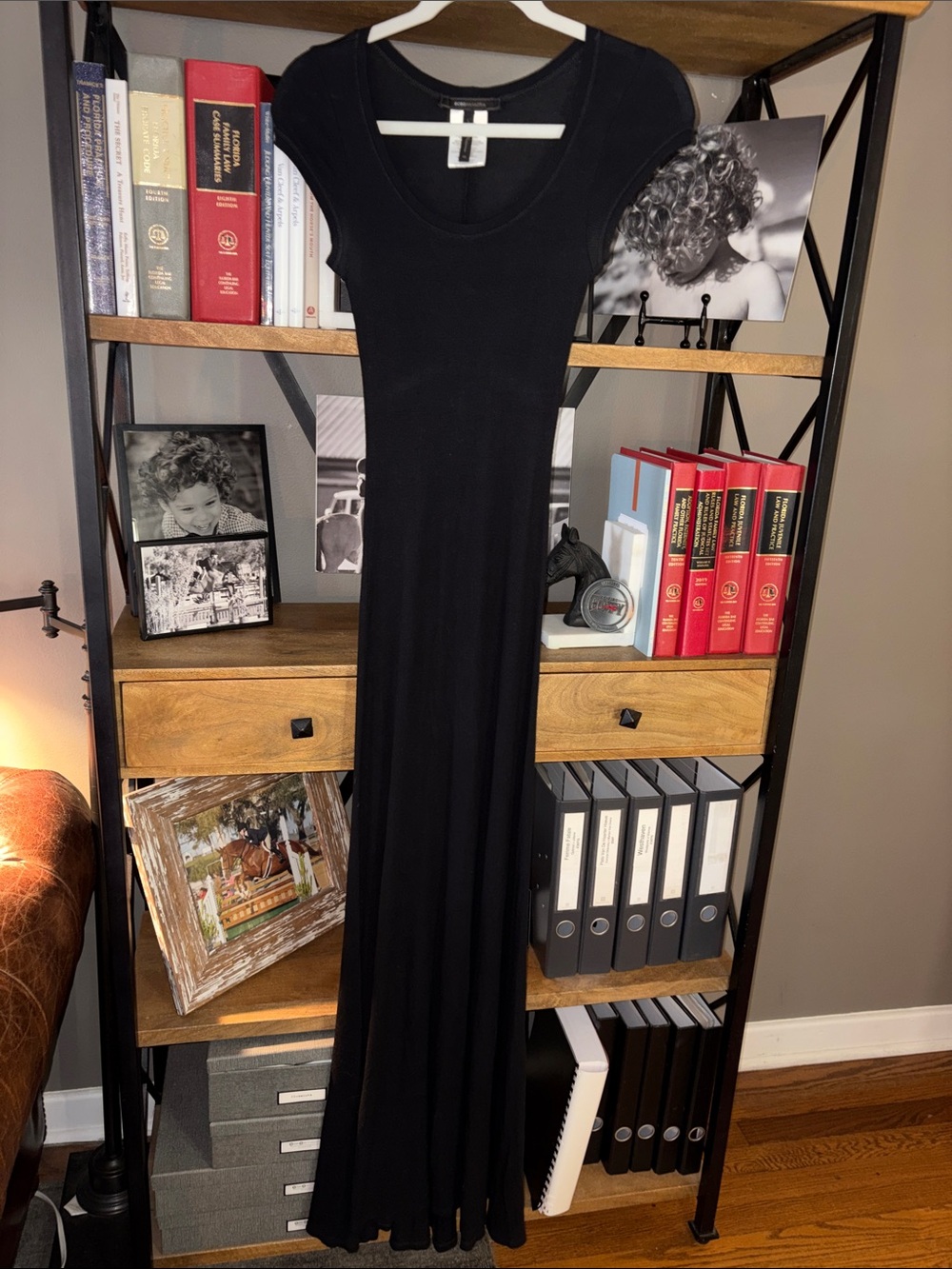 BCBGMaxAzria Black Scoop-Neck Maxi Dress